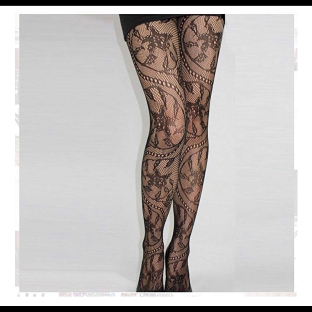 1 Pair Women Fishnet Pattern Pantyhose Stockings - Picture 2 of 2